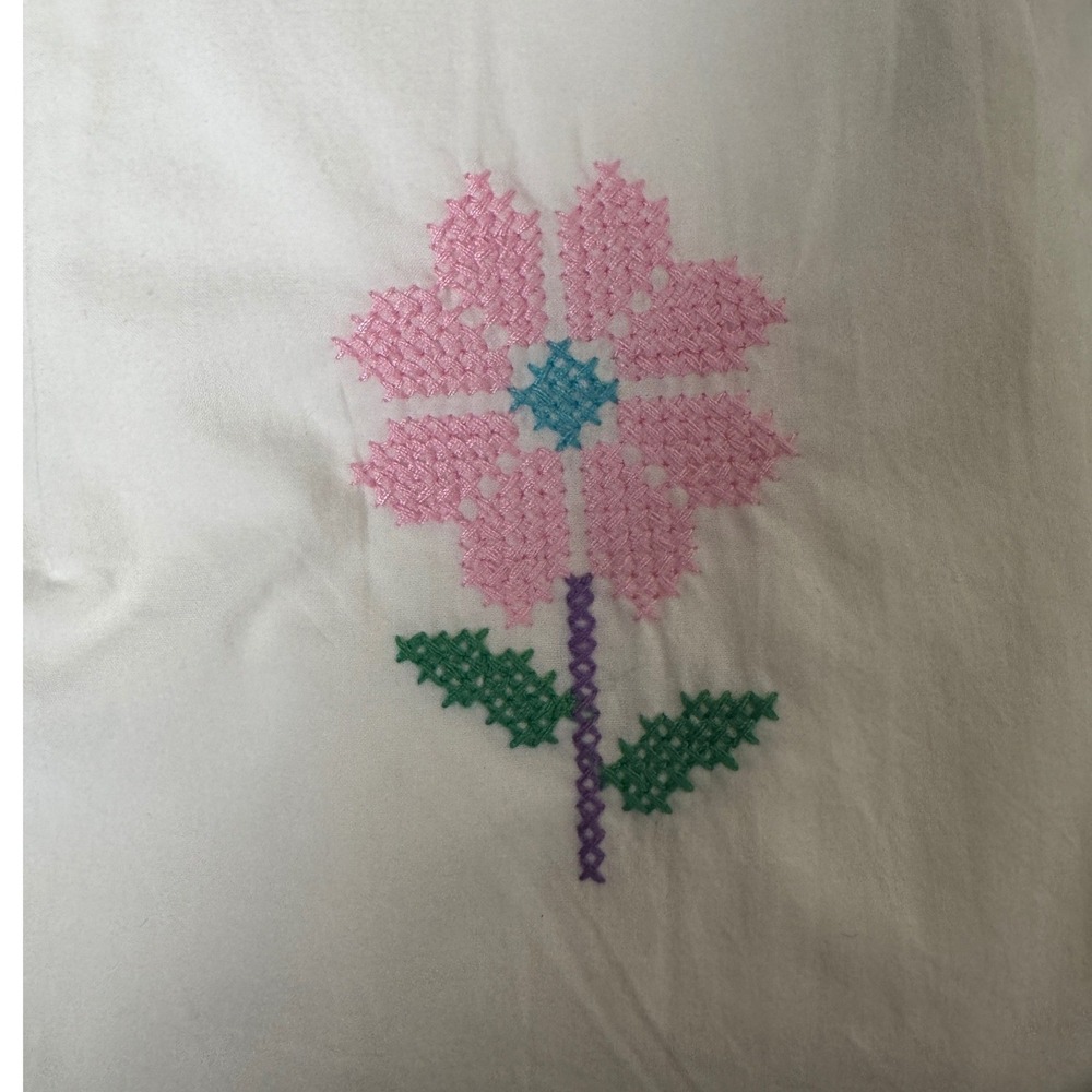 J. Marie Tessie Shorts Embroidered Cross-Stitch Floral Parrot Scallop Trim L NEW - Picture 11 of 14